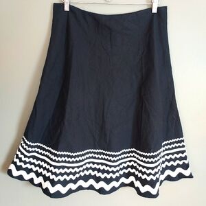 J. McLaughlin Linen Ribbon Trim Skirt Size 10